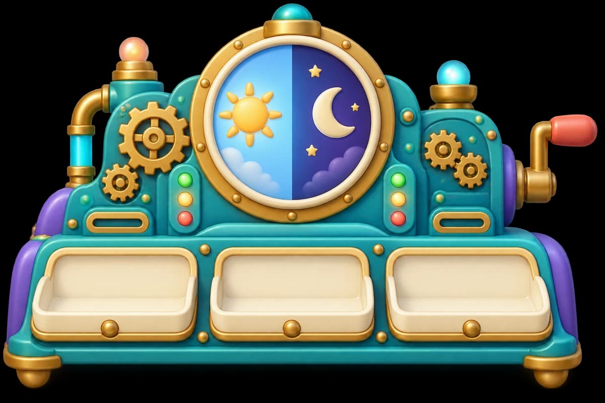 Clockwork day planner with three schedule slots