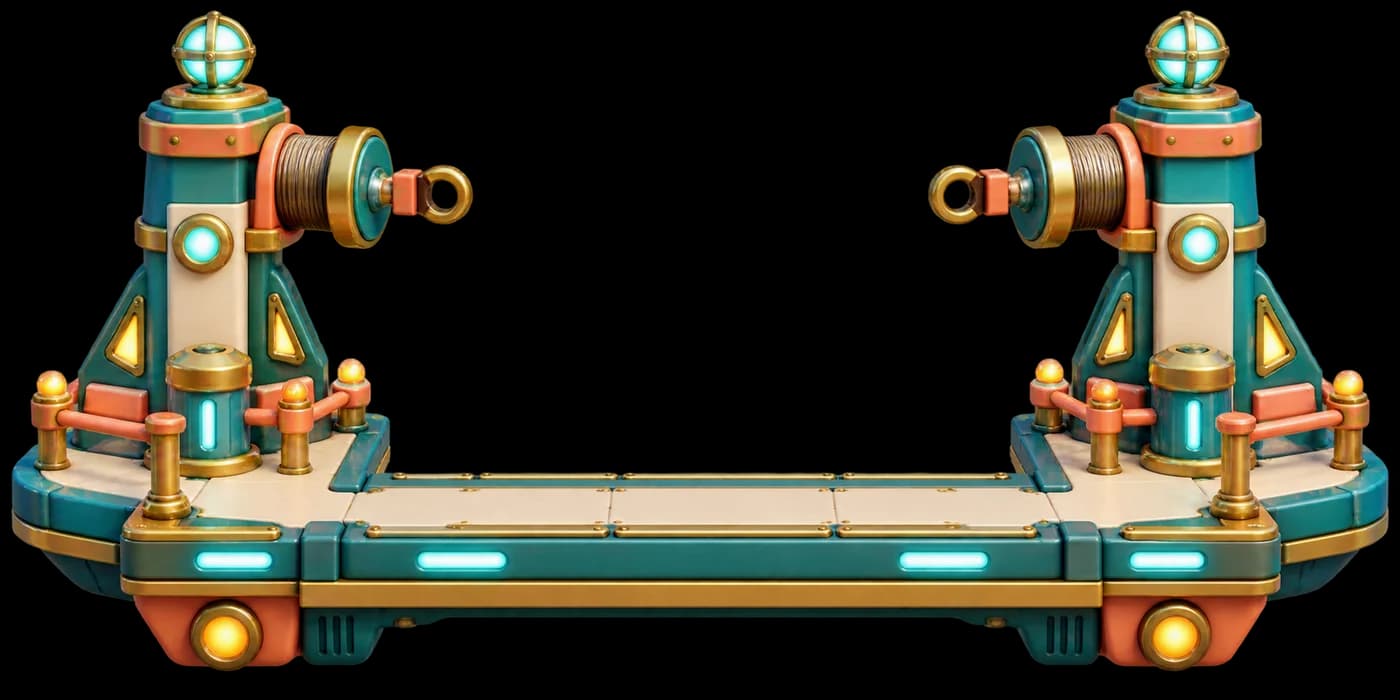 A space rescue bridge with two cable winches