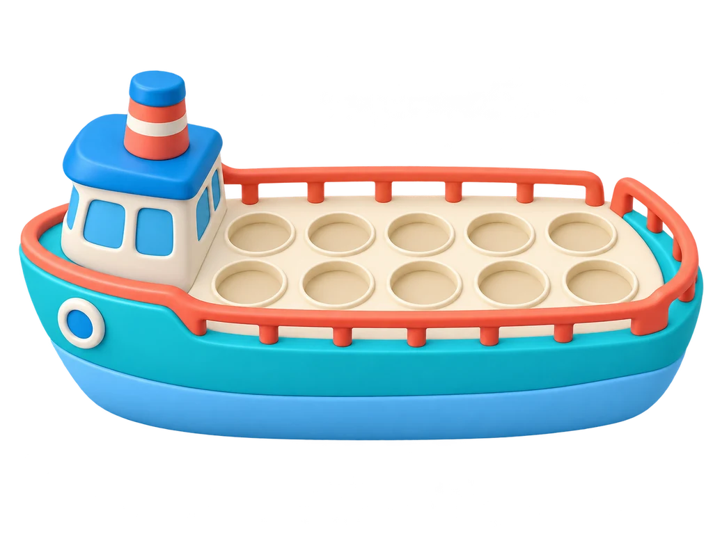 A ferry with ten passenger seats